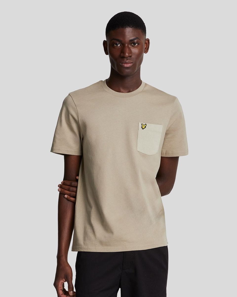 T-Shirt mit tonaler aufgesetzter Tasche