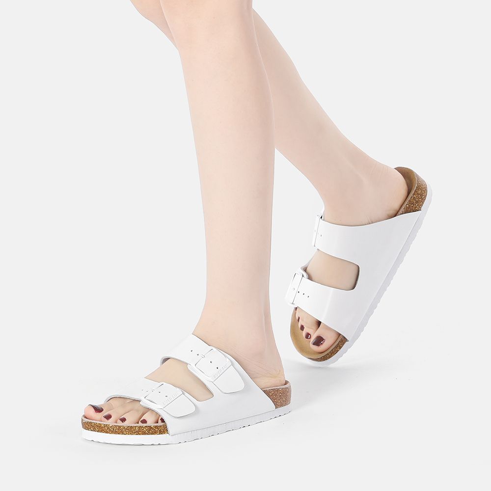 Leder-Sandalen mit doppelten Schnallen