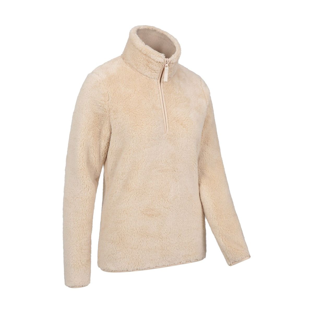 Teddy-Fleece-Pullover mit Viertelreißverschluss