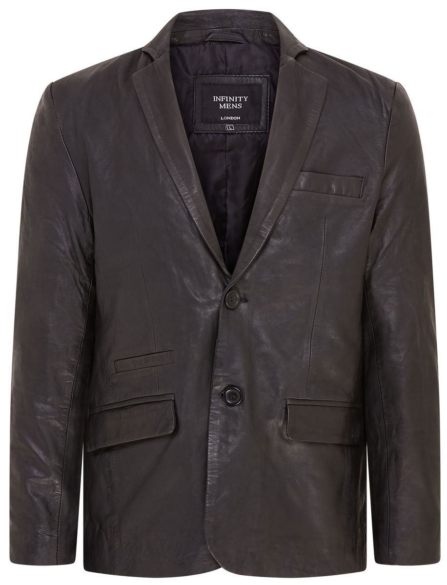 Herren Leder Blazer in schlanker Passform