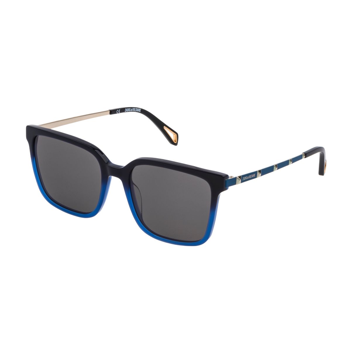 Sonnenbrille mit quadratischem Rahmen in blauem Ombre