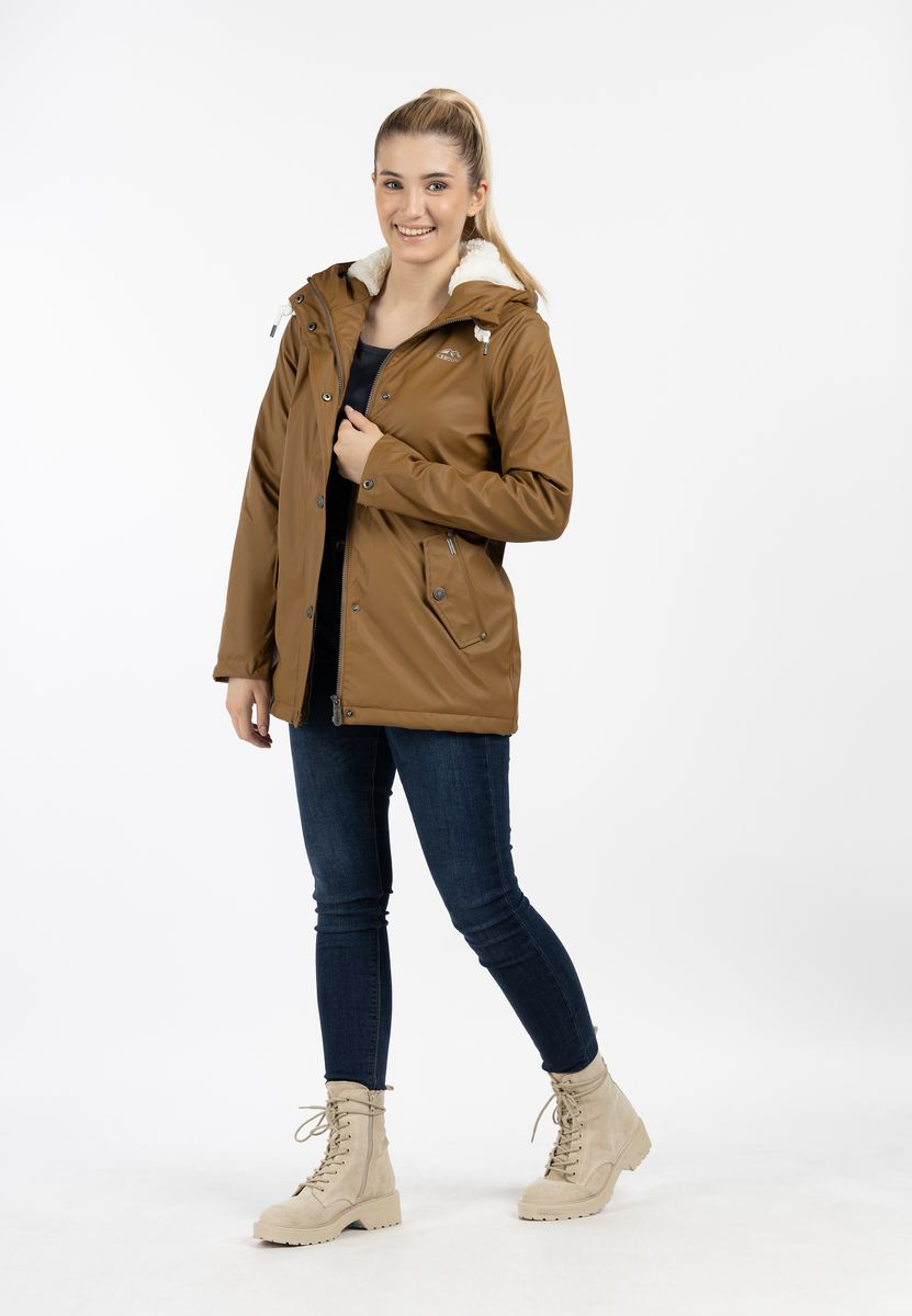 Wasserdichter Regenparka mit Teddyfutter