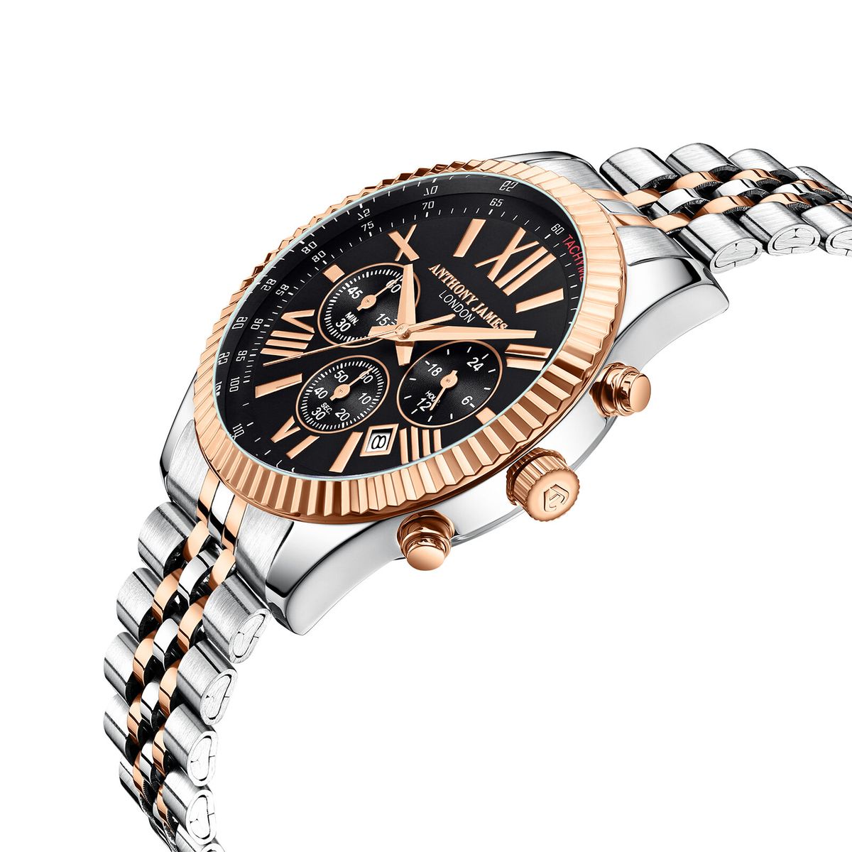 Klassischer Chrono mit geriffelter Lünette