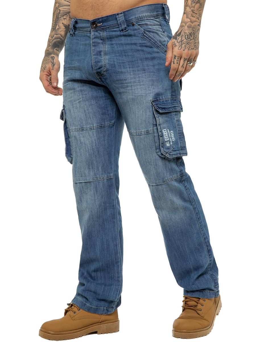 Herren Cargo Jeans mit lockerer Passform