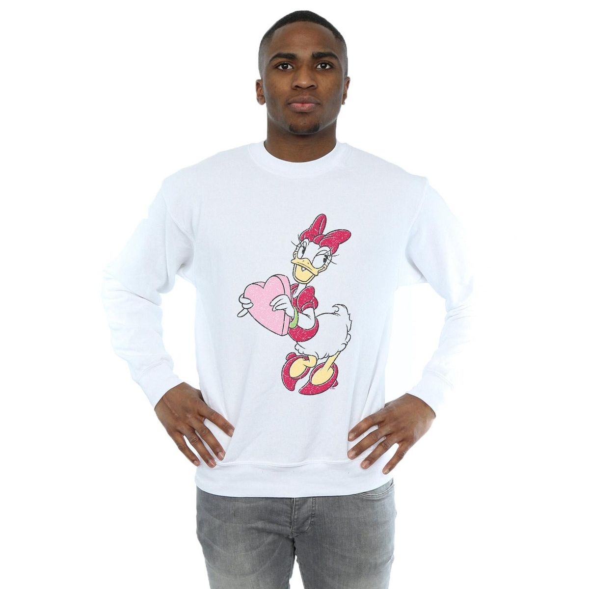 Daisy Duck Herz-Print Sweatshirt
