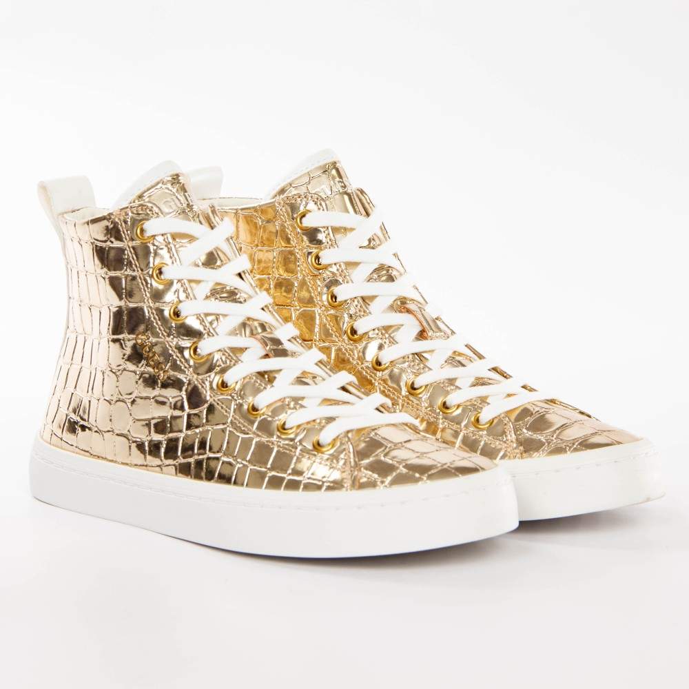 Goldene High-Top-Sneakers