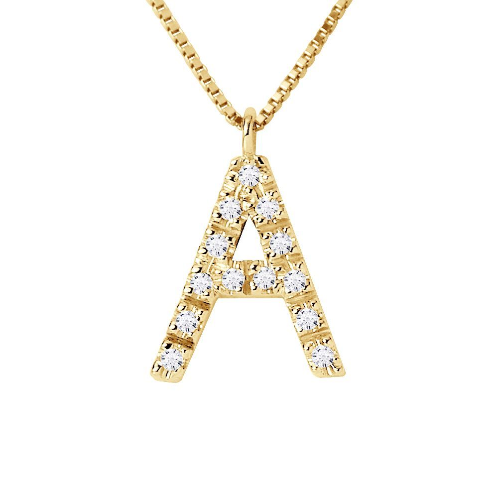 Initialen-Anhänger mit Diamant-Pavé