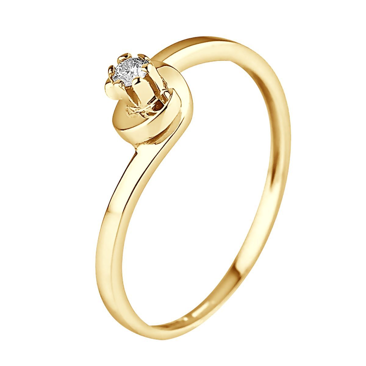 Eleganter Diamant-Solitär-Bypass-Ring