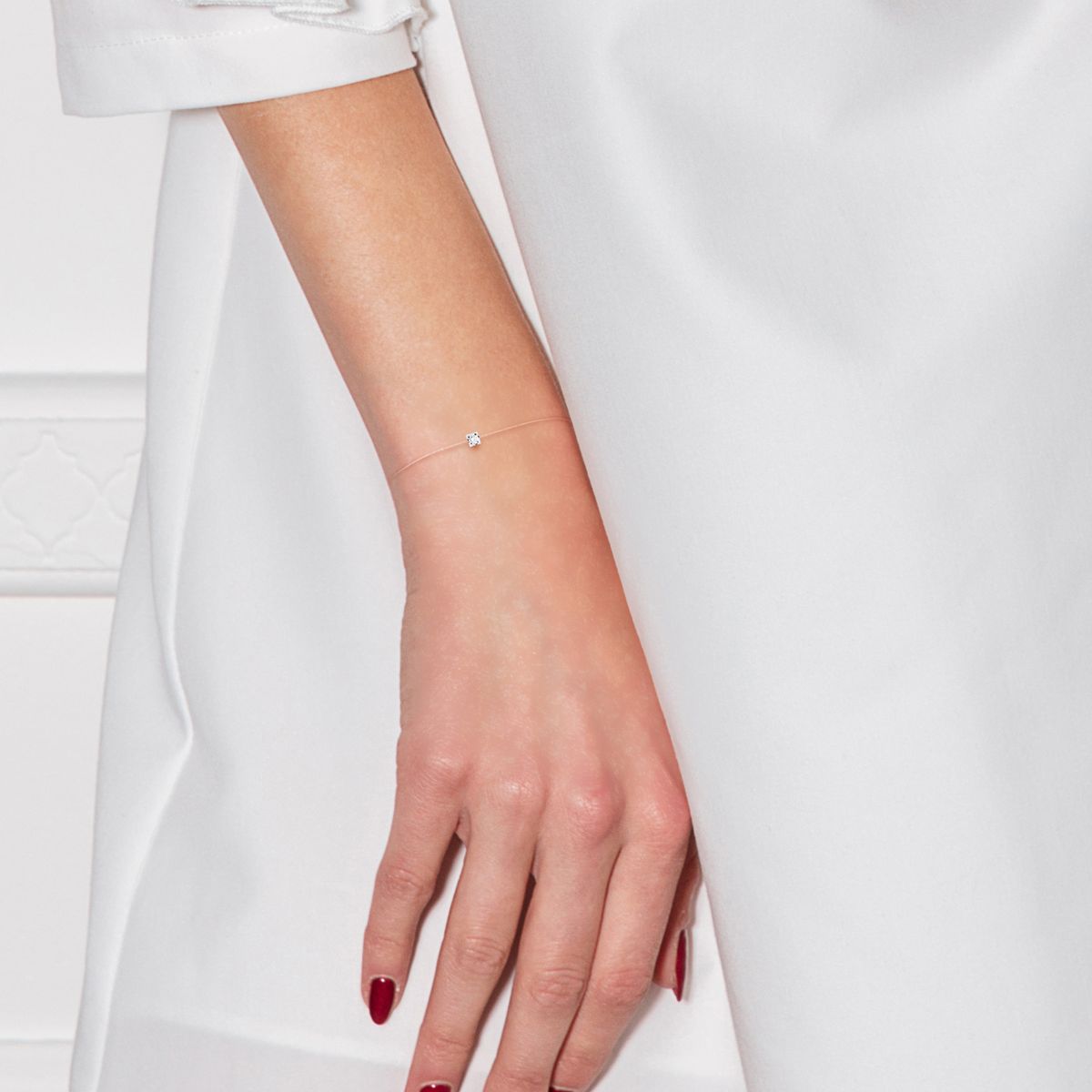 Minimalistisches Nylon-Armband mit Diamant