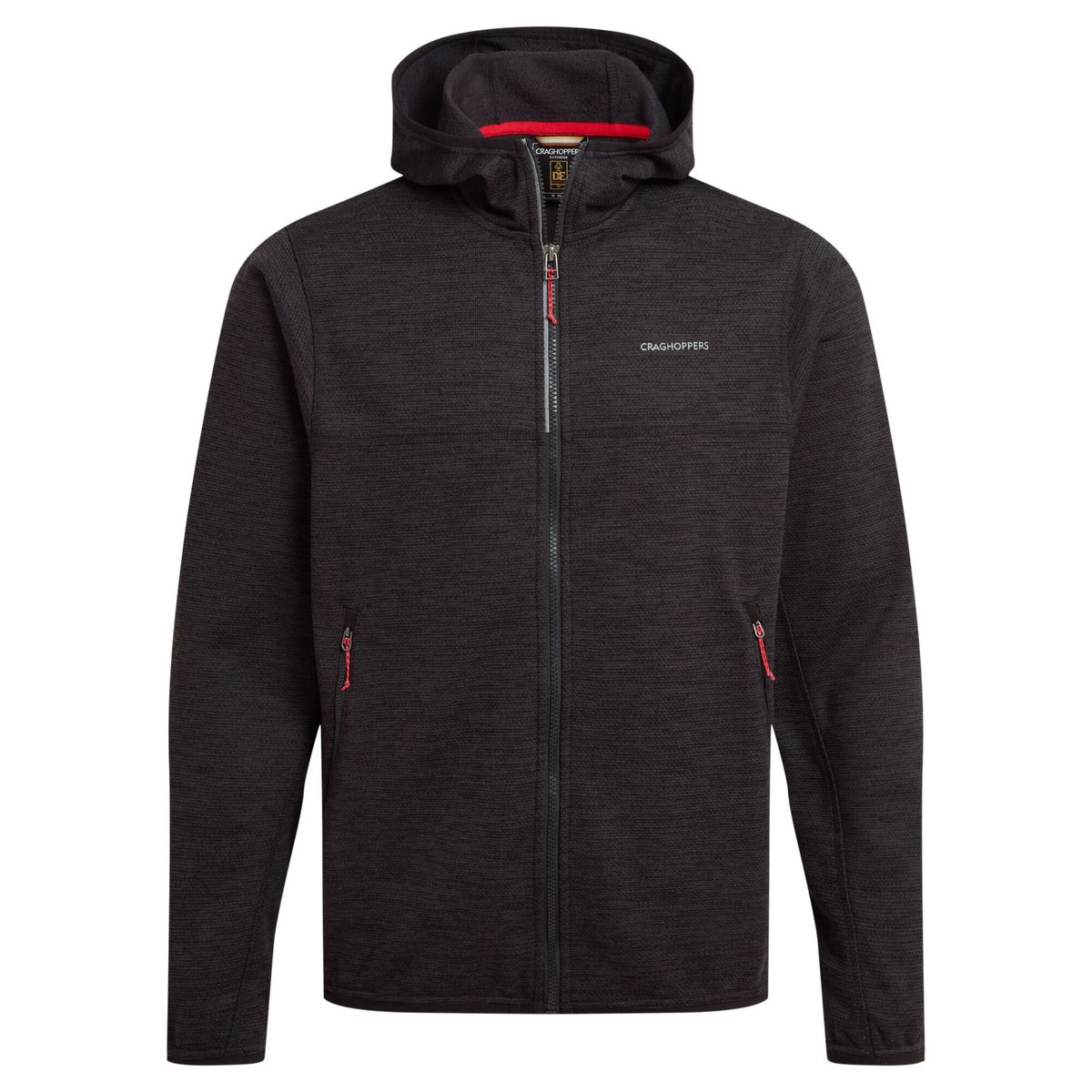 Craghoppers - "Travos" Fleece-Oberteil Durchgehender Reißverschluss für Herren (Schwarzer Pfeffer meliert)