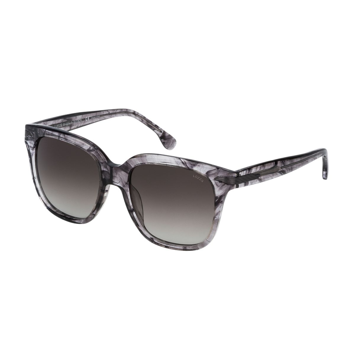 Übergroße, graue Sonnenbrille in Marmoroptik