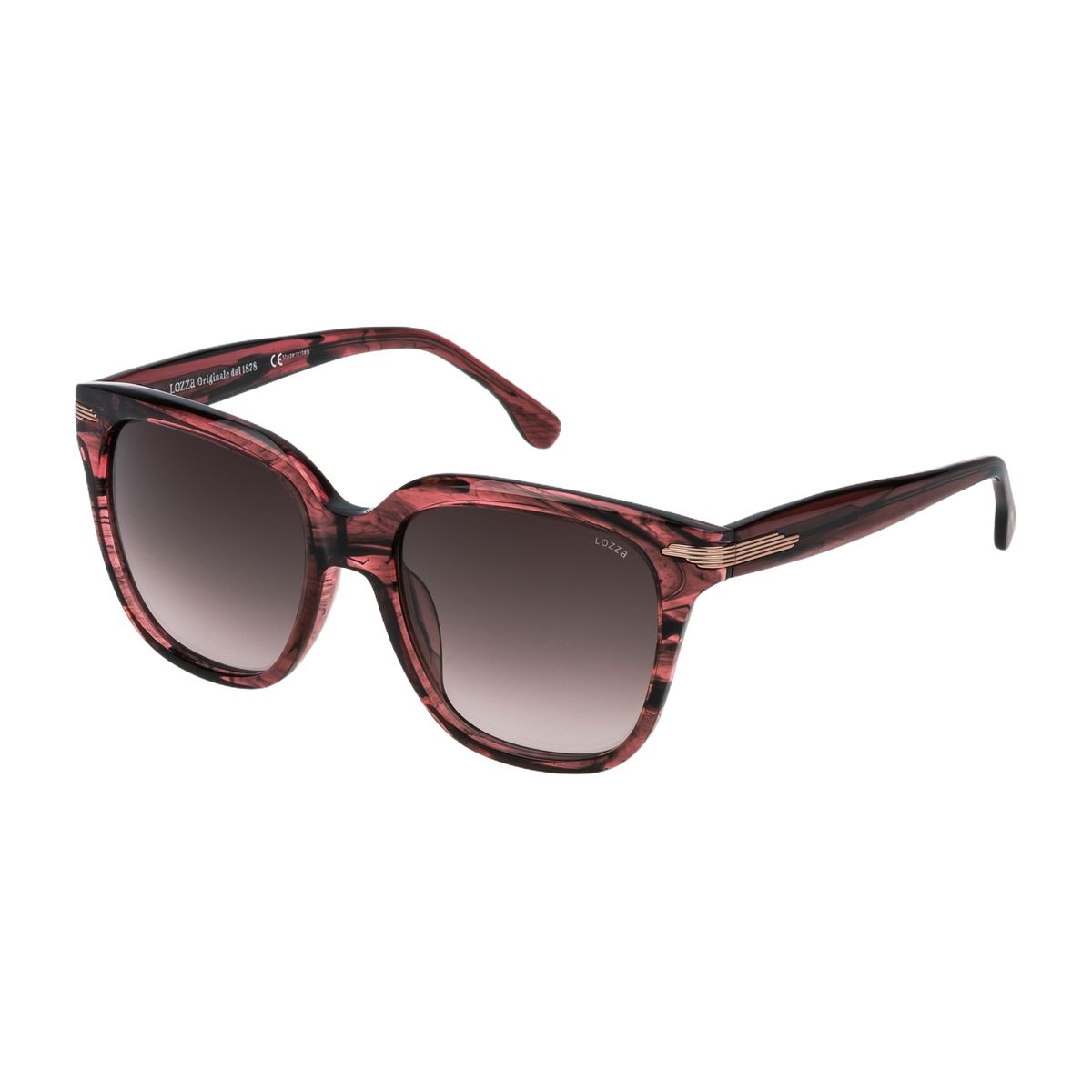 Übergroße, graue Sonnenbrille in Marmoroptik