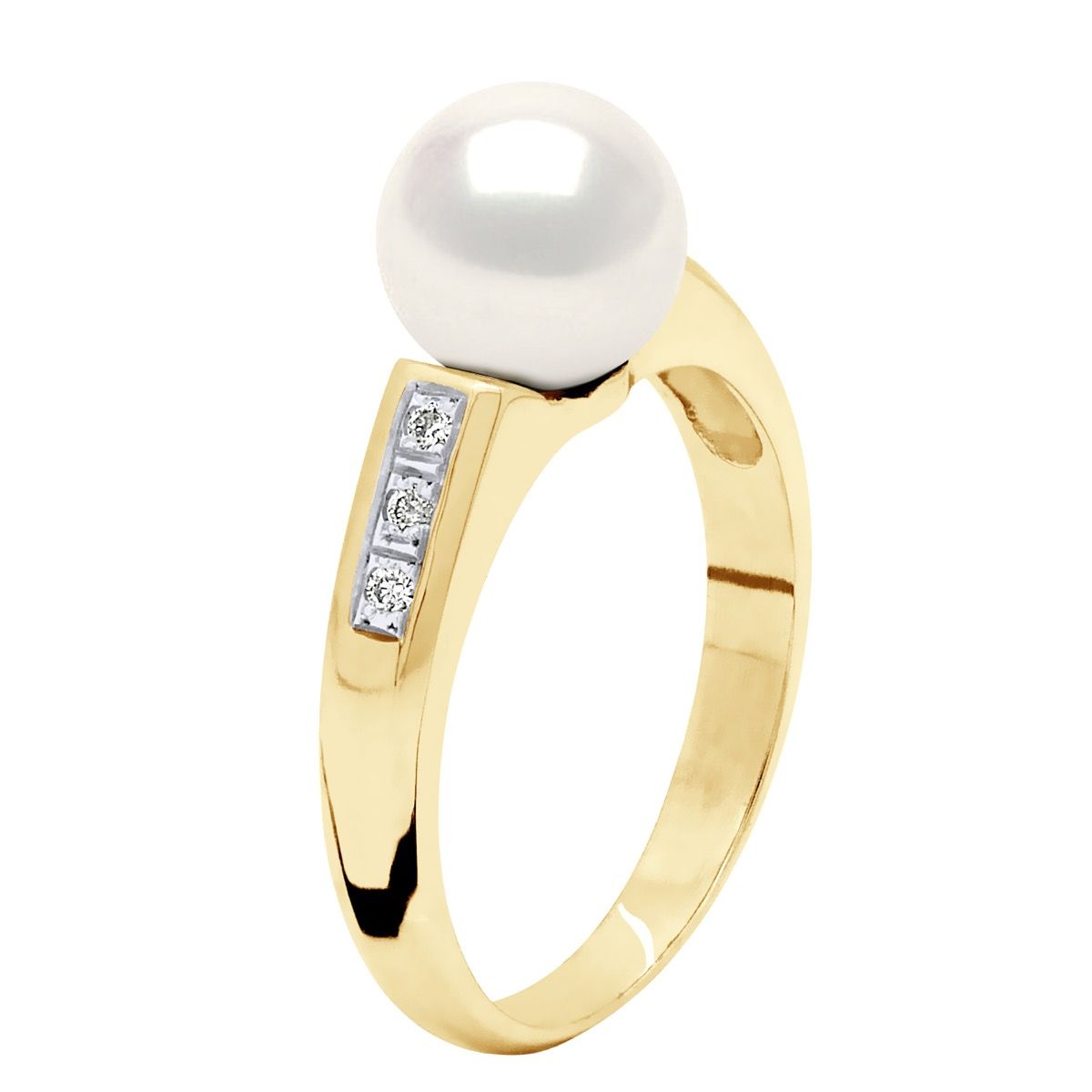 Eleganter Perlen- und Diamantring aus Gold