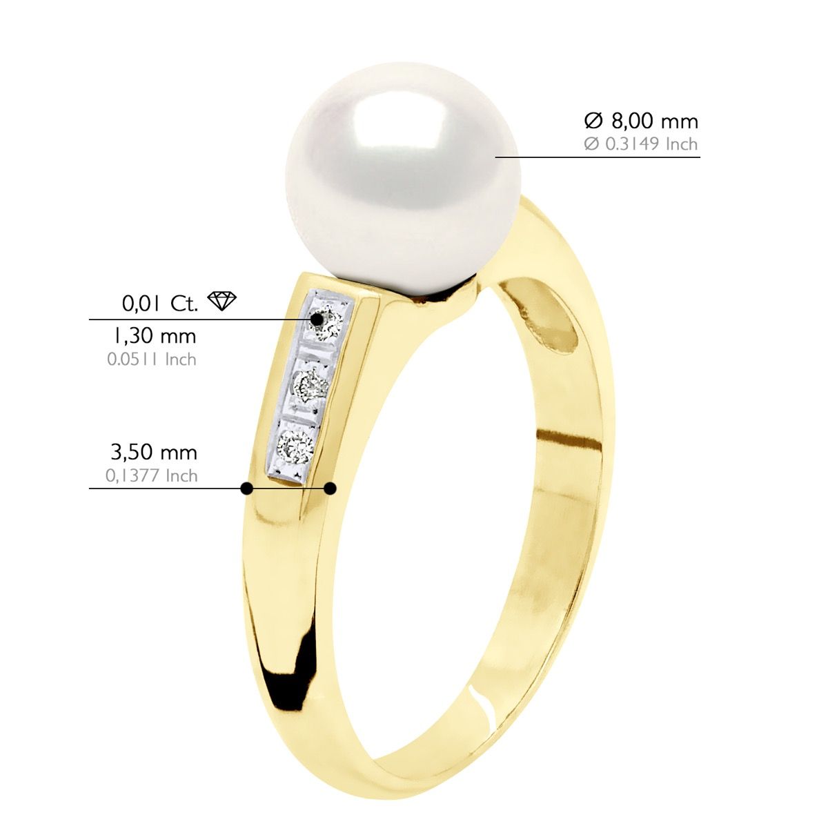 Eleganter Perlen- und Diamantring aus Gold
