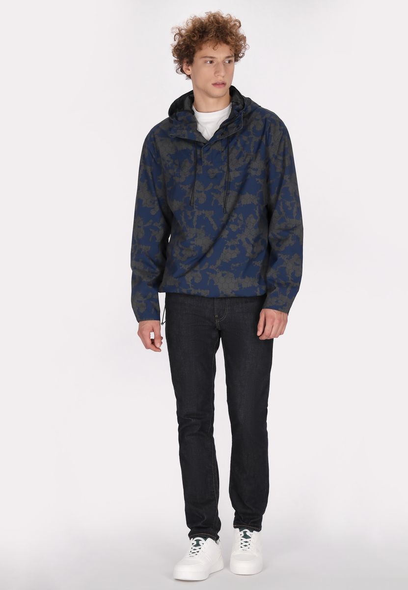 Geometrische Camouflage Kapuzen-Schlupfjacke