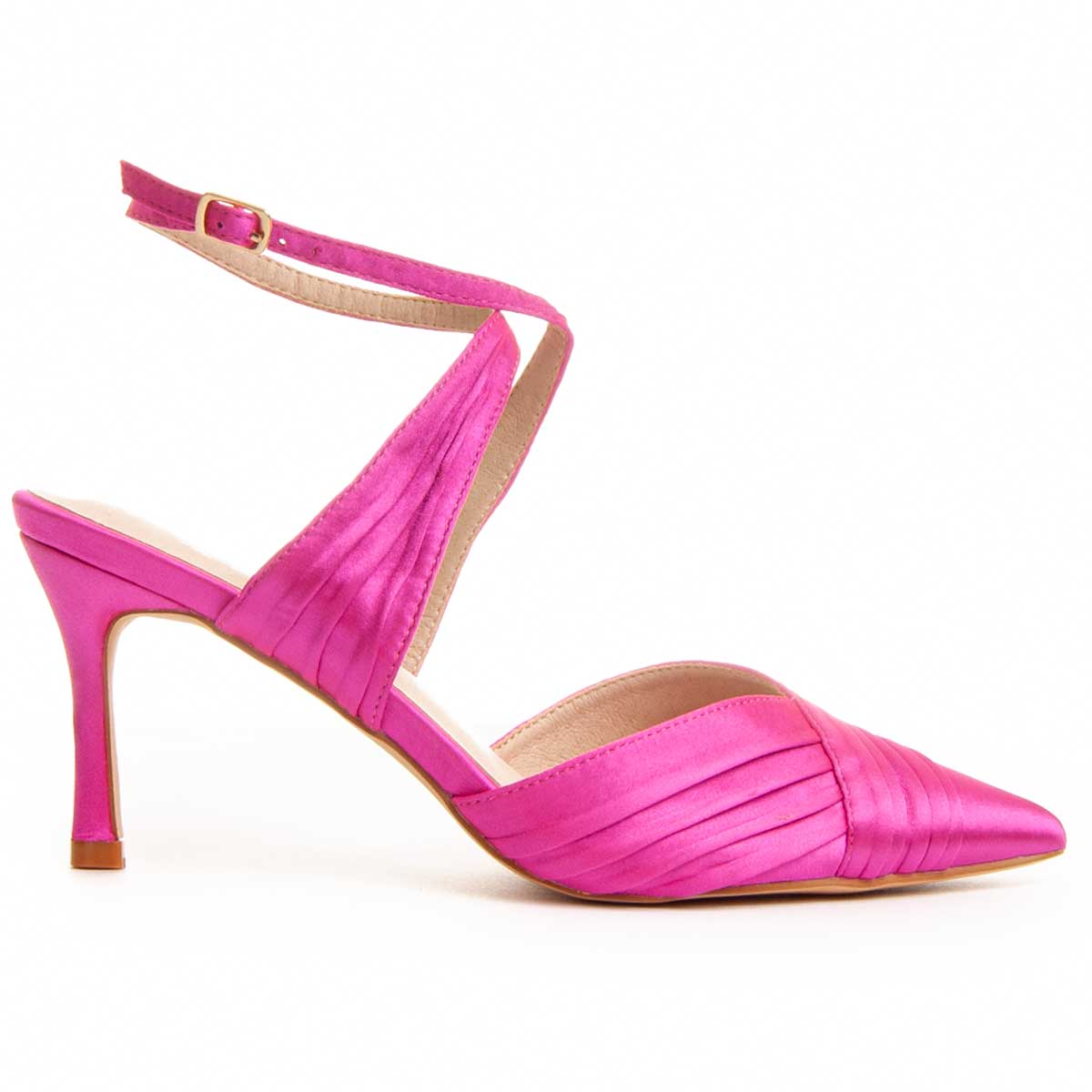 Raffinierte Satin-Pumps mit Riemchen