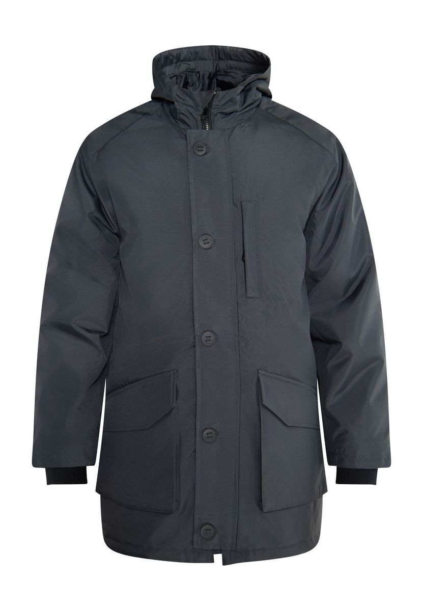 Klassischer Anthrazit Parka mit Kapuze