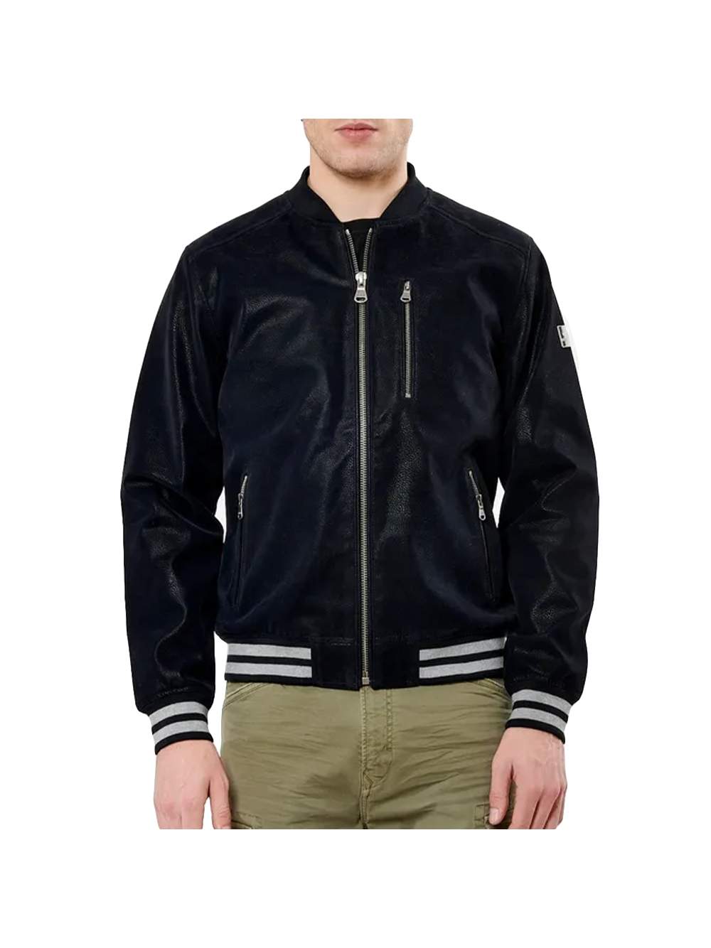 Moderne marineblaue Bomberjacke