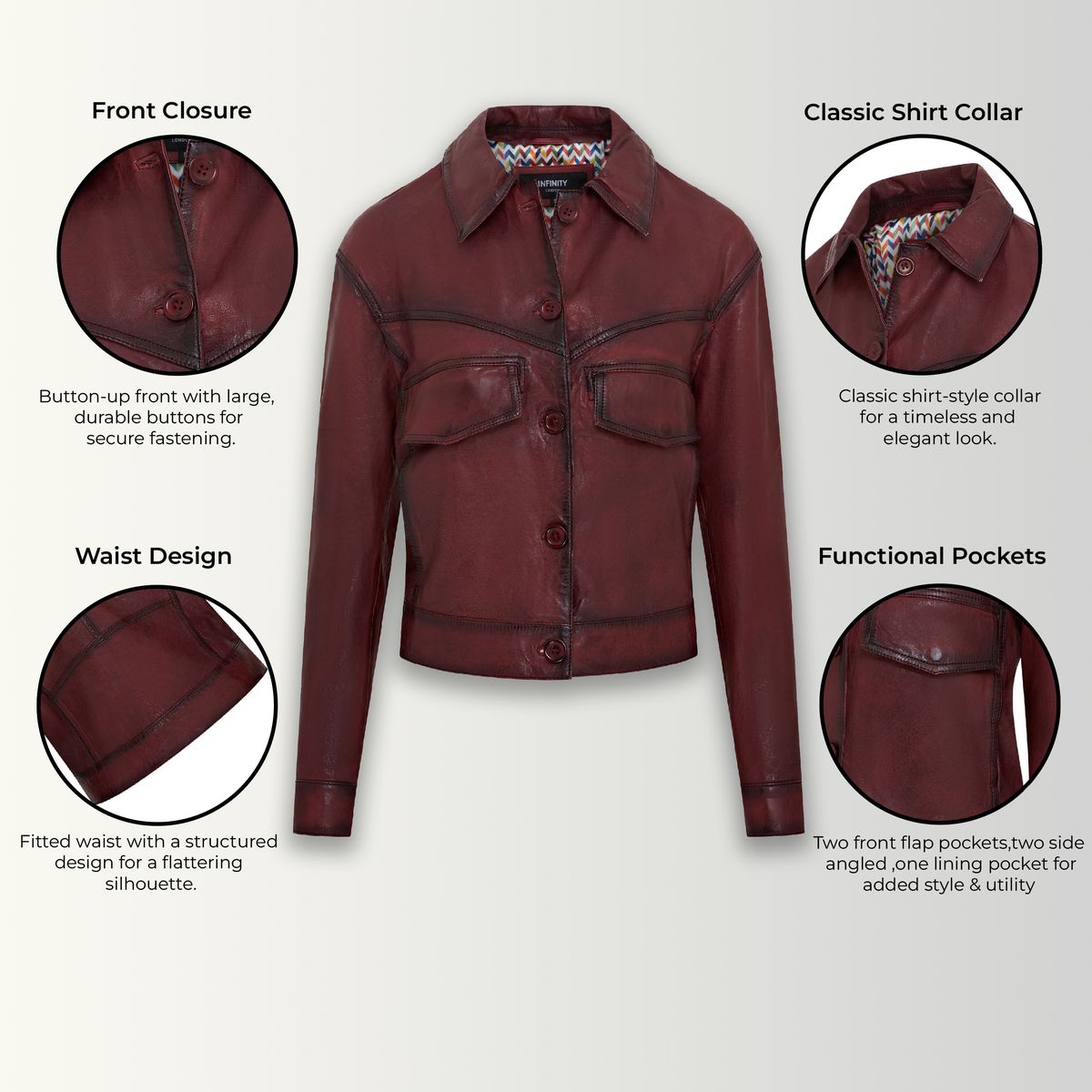 Retro Harrington Biker-Lederjacke
