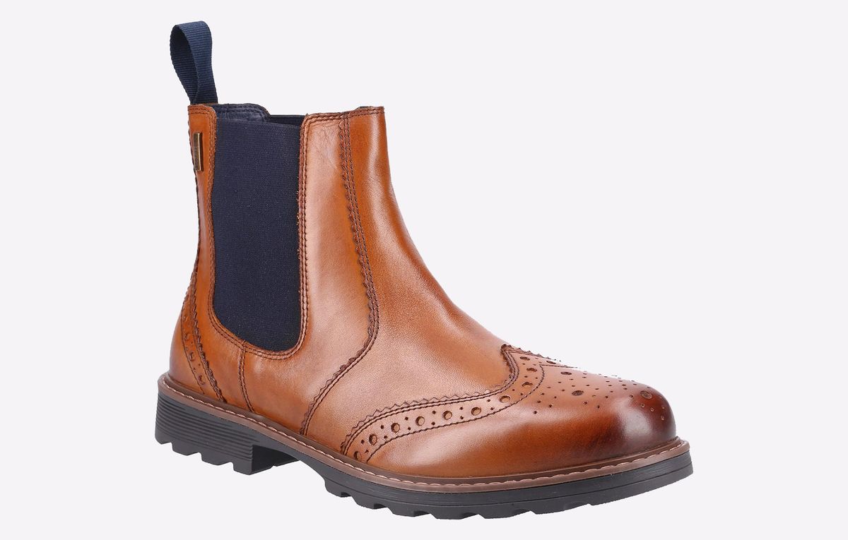 Klassische Chelsea-Boots mit Budapester-Muster