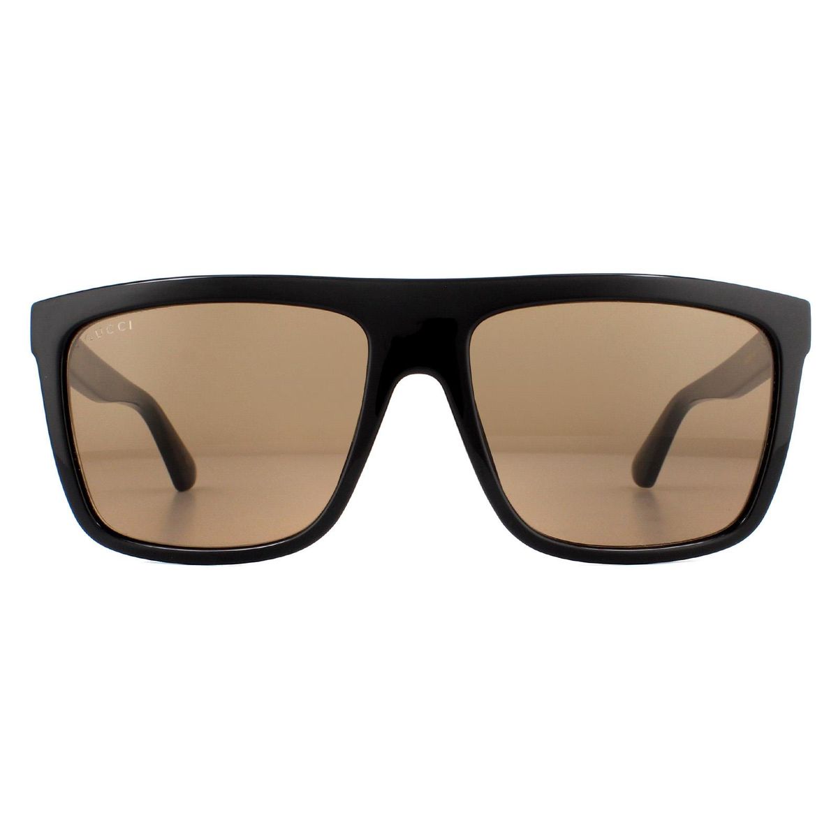 Quadratische Sonnenbrille mit braunen Gläsern