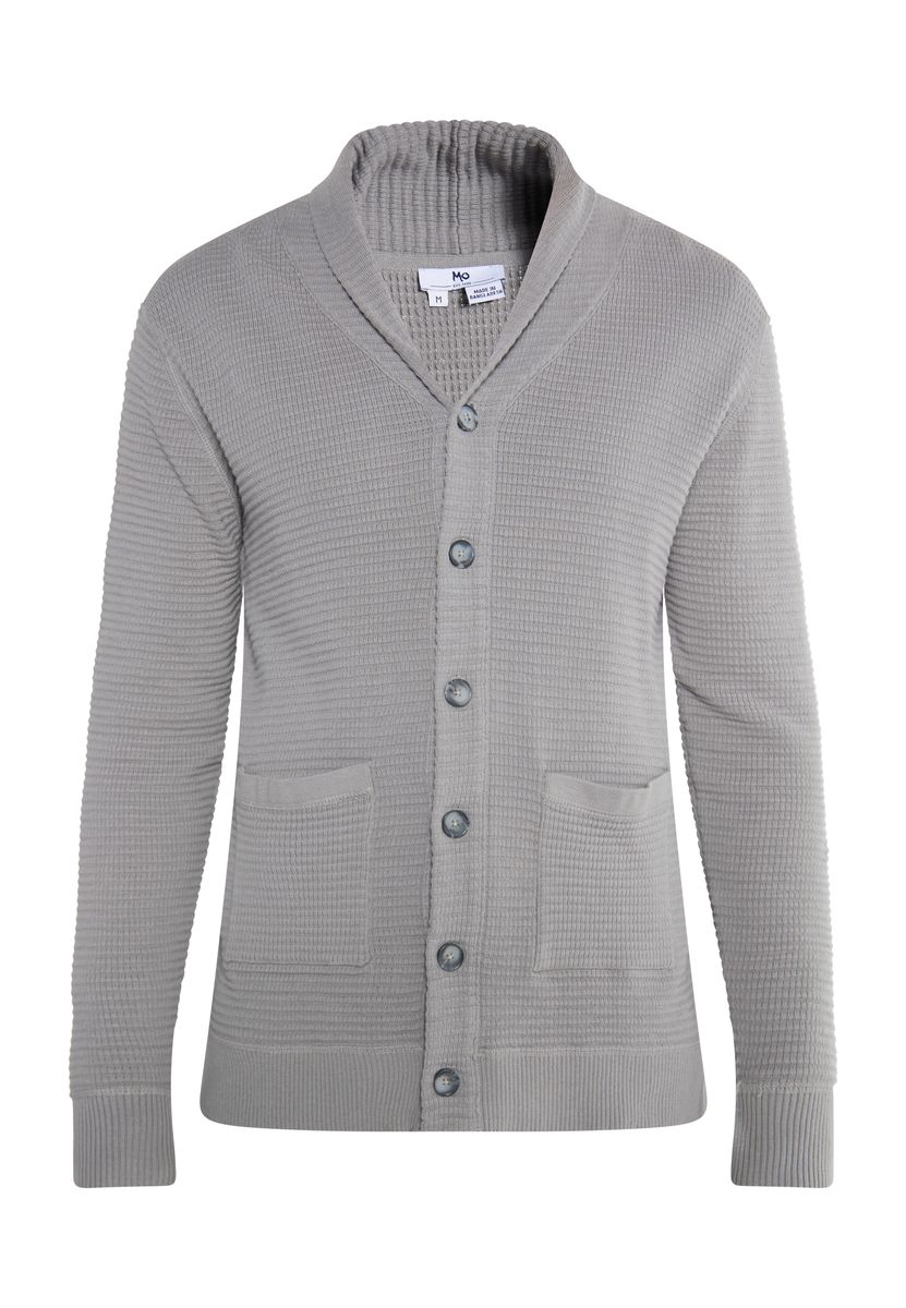 Mo Strickjacke Herren Grau