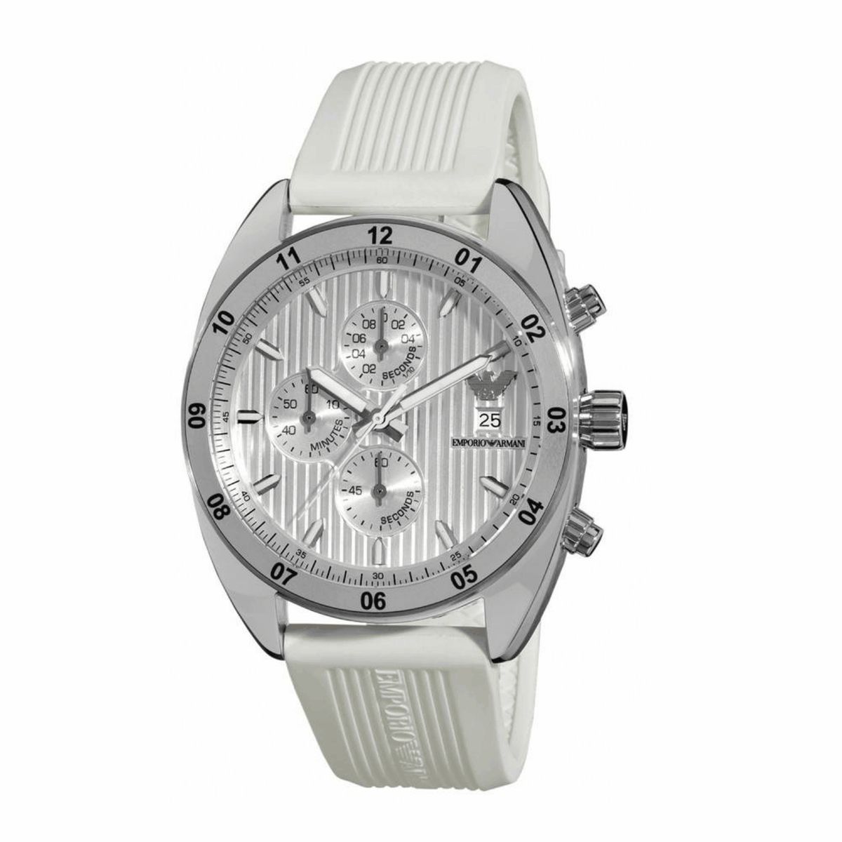 Silberfarbene Chronographenuhr