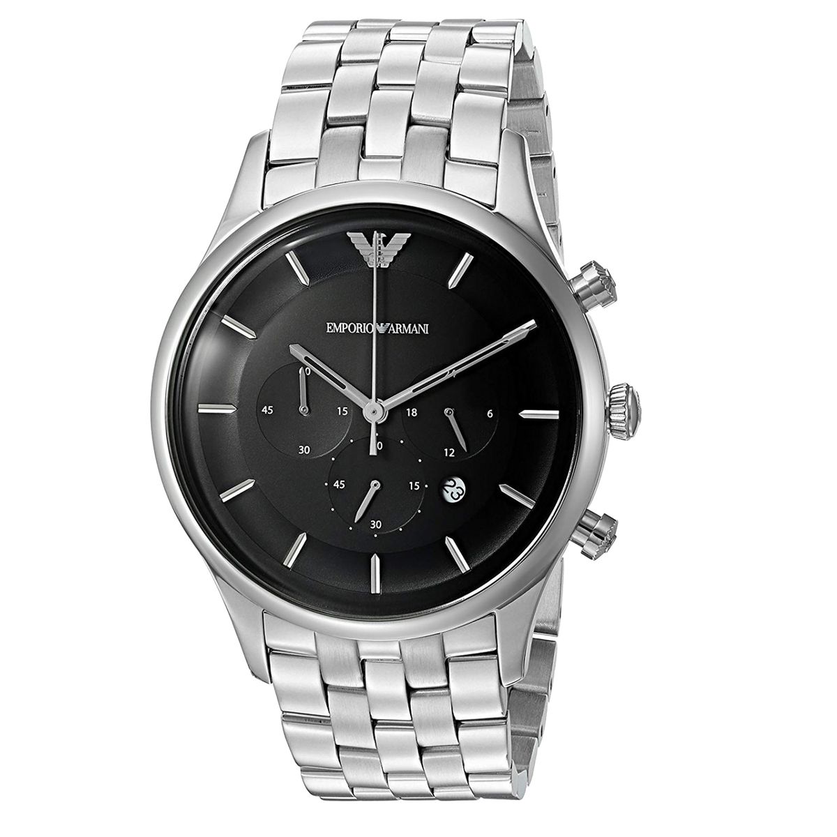 Silberfarbene Chronographenuhr