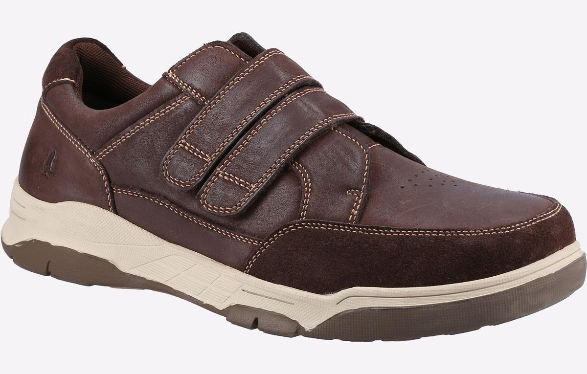 Leder-Walking-Schuhe mit Doppel-Klettverschluss