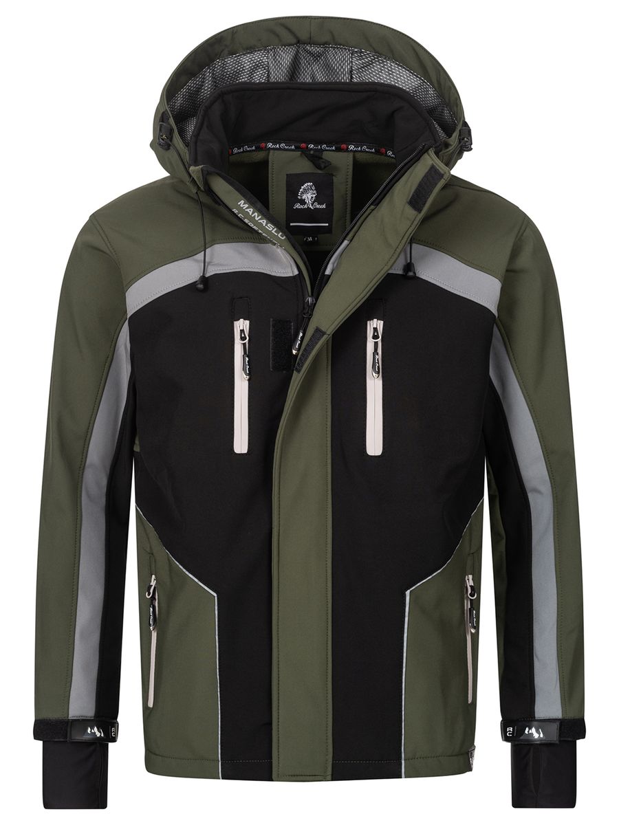 Farbblock Softshell Outdoor Jacke