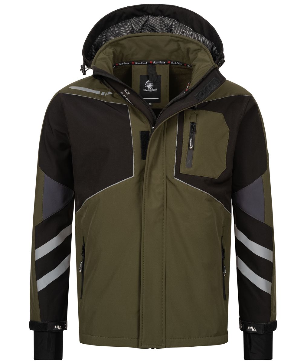 Farbblock Softshell Outdoor Jacke