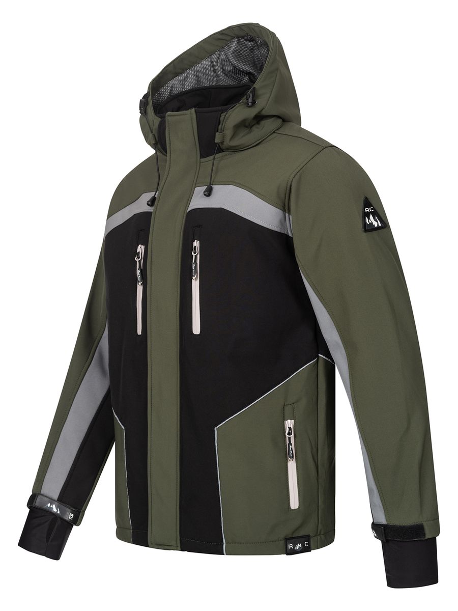 Sportliche Softshell-Kapuzenjacke im Colorblock-Design