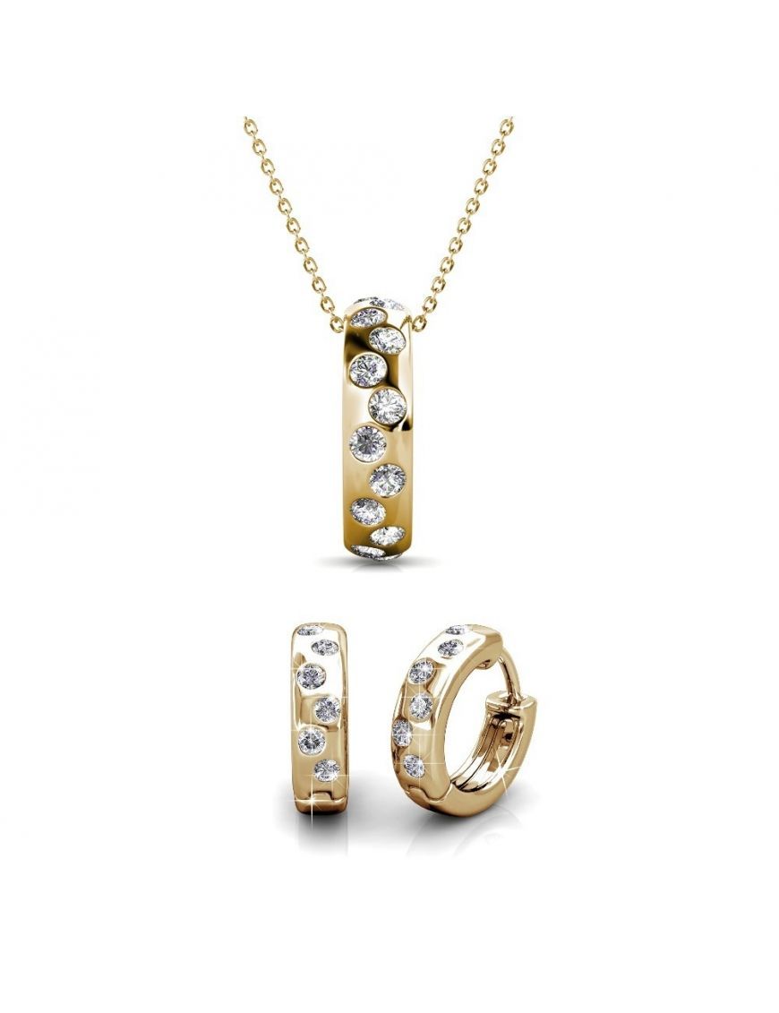 Gold Anhänger und Creolen Set