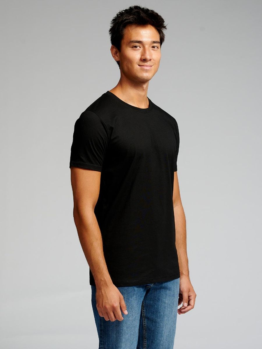 Klassisches schwarzes Kurzarm-Rundhals-T-Shirt
