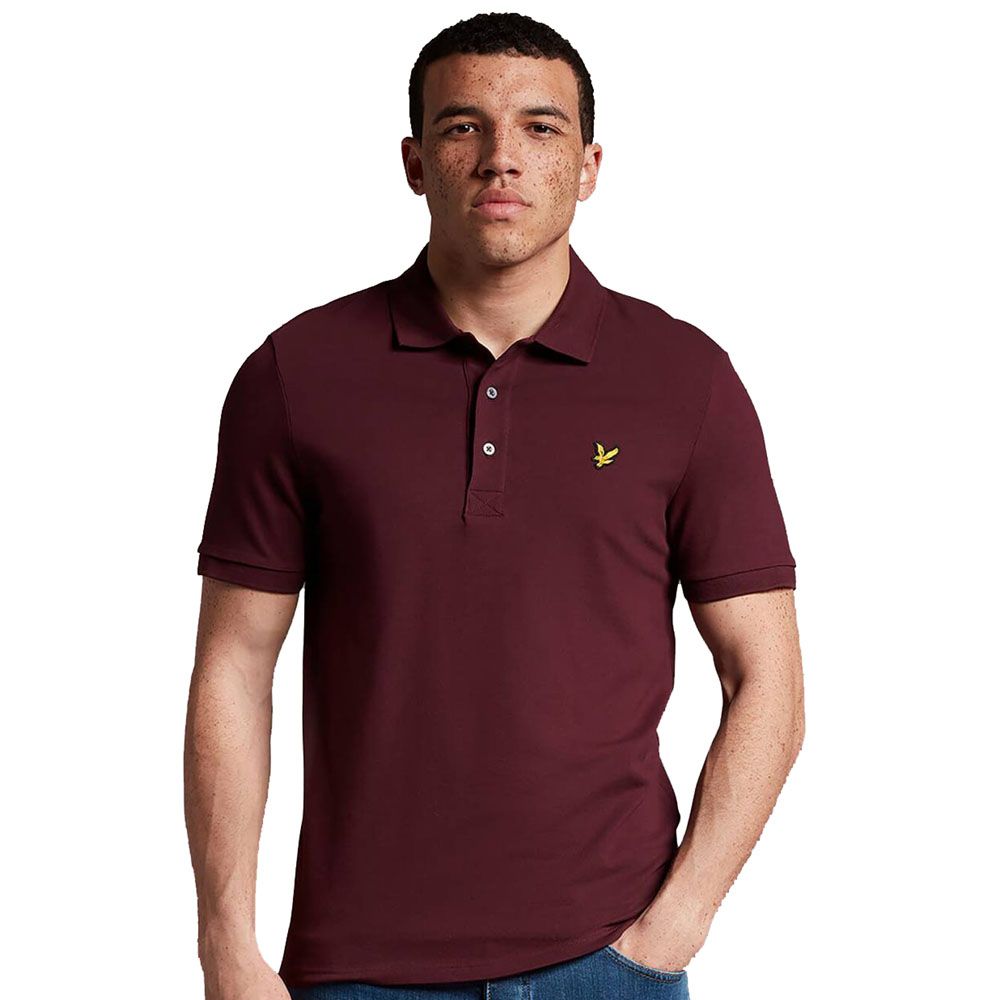 Lyle & Scott Einfarbiges Poloshirt in Burgund