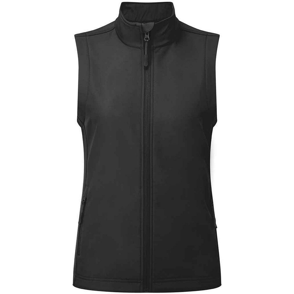 Schlanke schwarze Softshell-Weste Damen