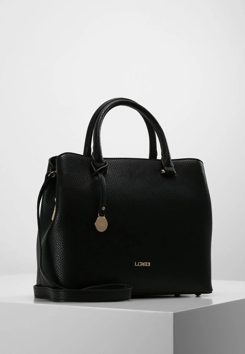 L.CREDI Henkeltasche, Bodennägel, Emblem, für Damen, schwarz, 99