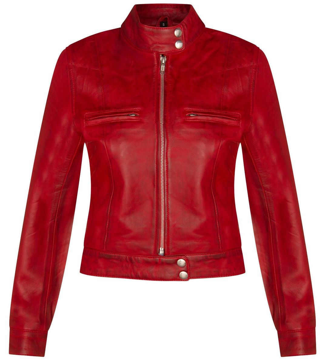 Damen Leder Bikerjacke
