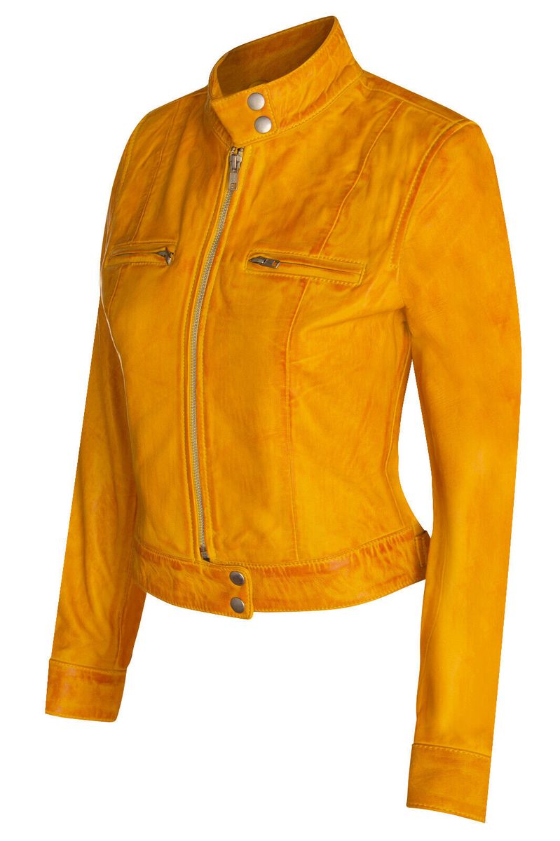 Schlichte Bikerjacke aus Leder