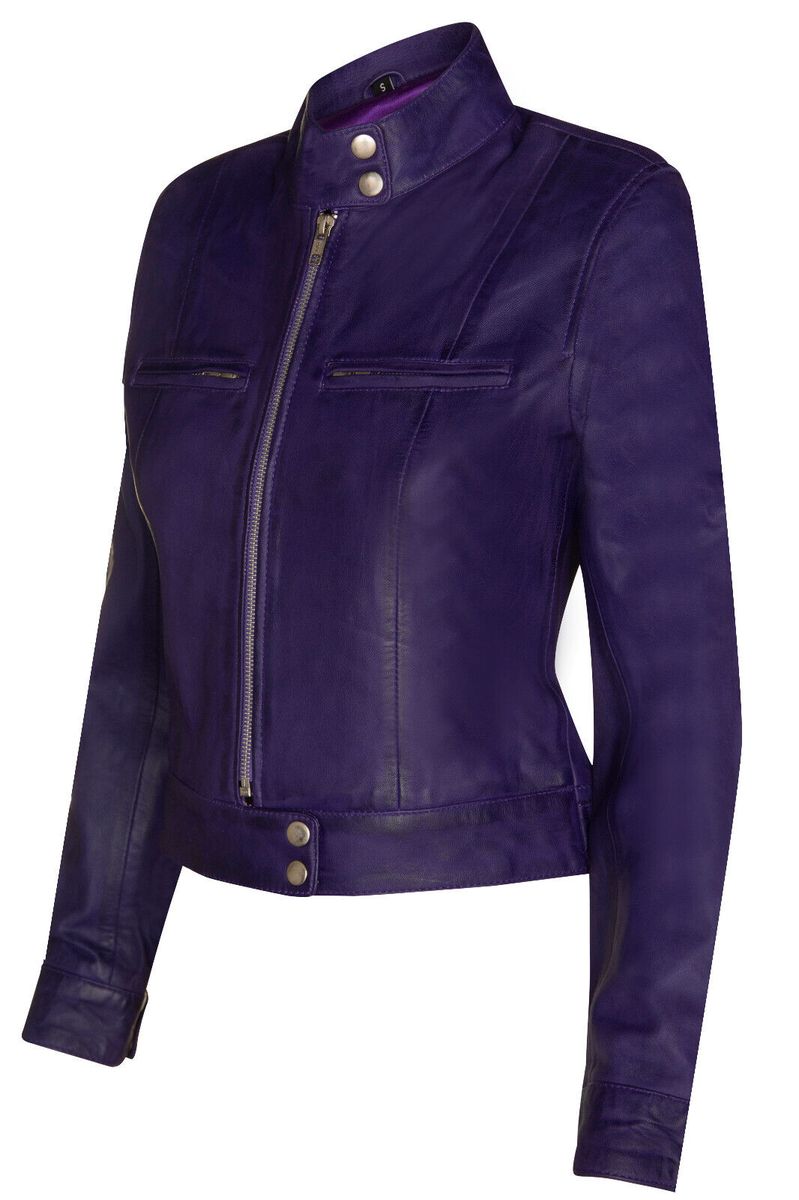 Schlichte Bikerjacke aus Leder