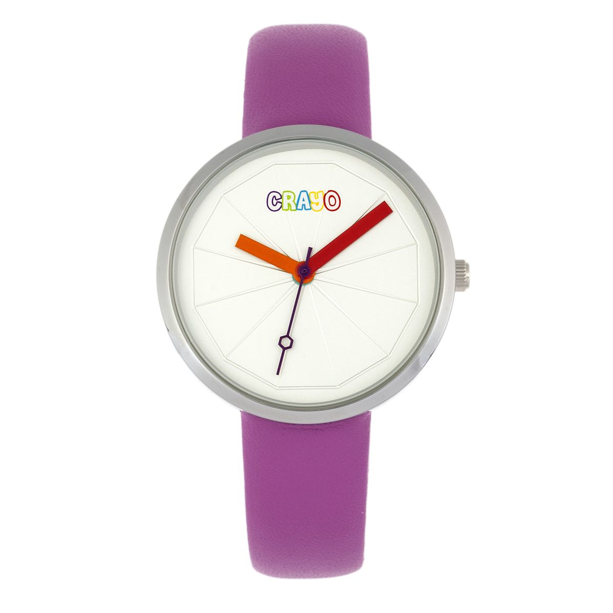 Minimalistische pinke Analog-Uhr mit Lederband
