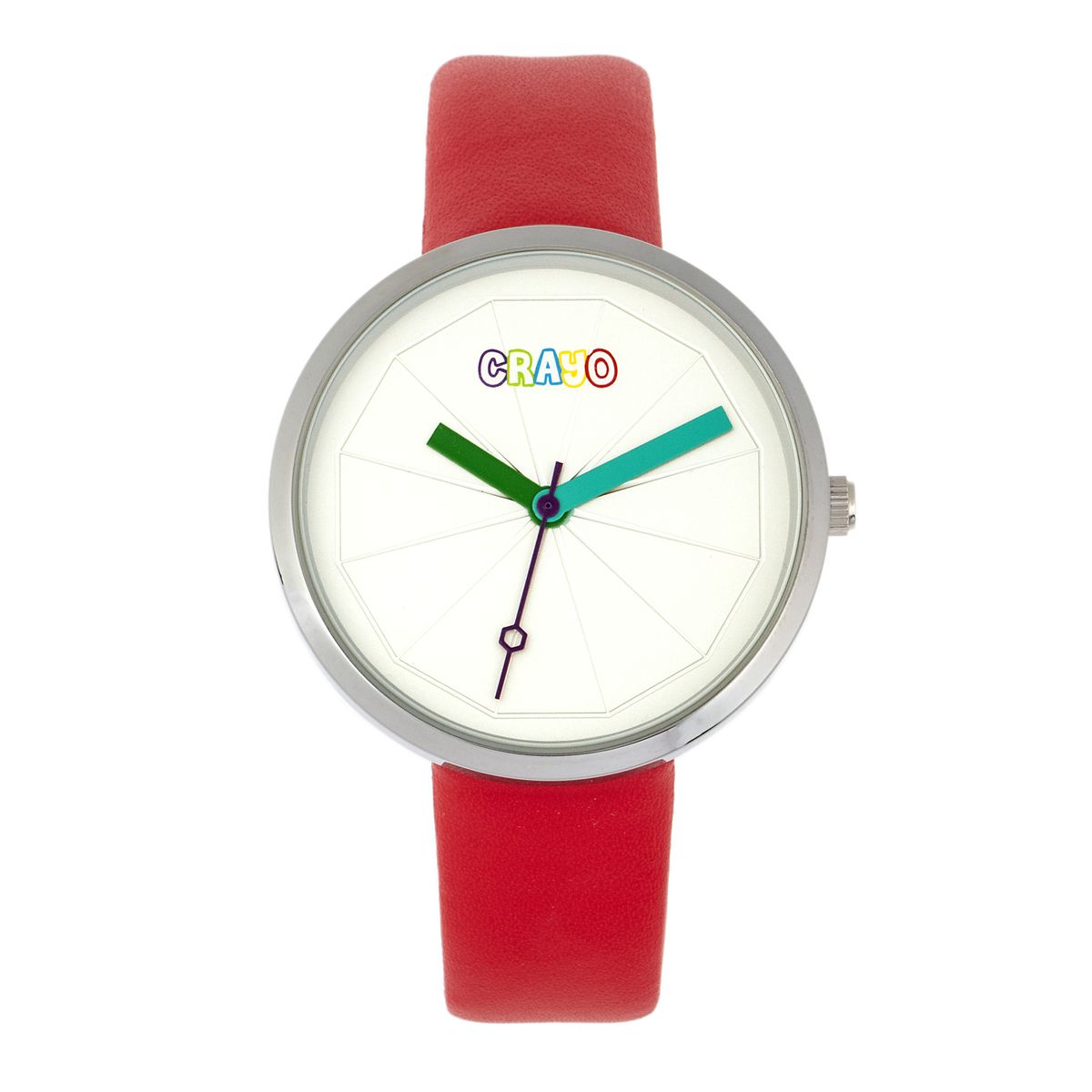Minimalistische pinke Analog-Uhr mit Lederband