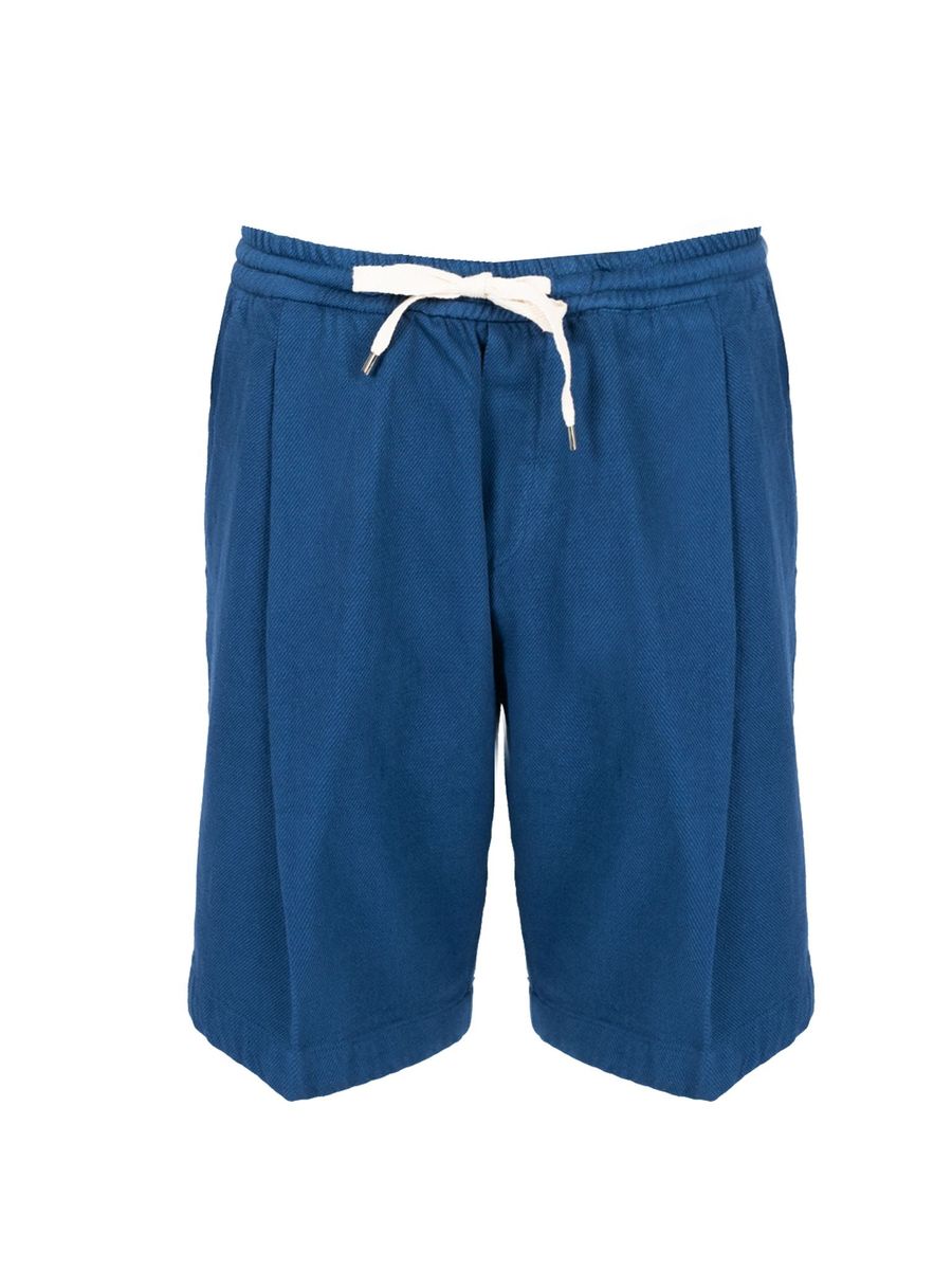 Herrenshorts mit Bundfalten und Kordelzug