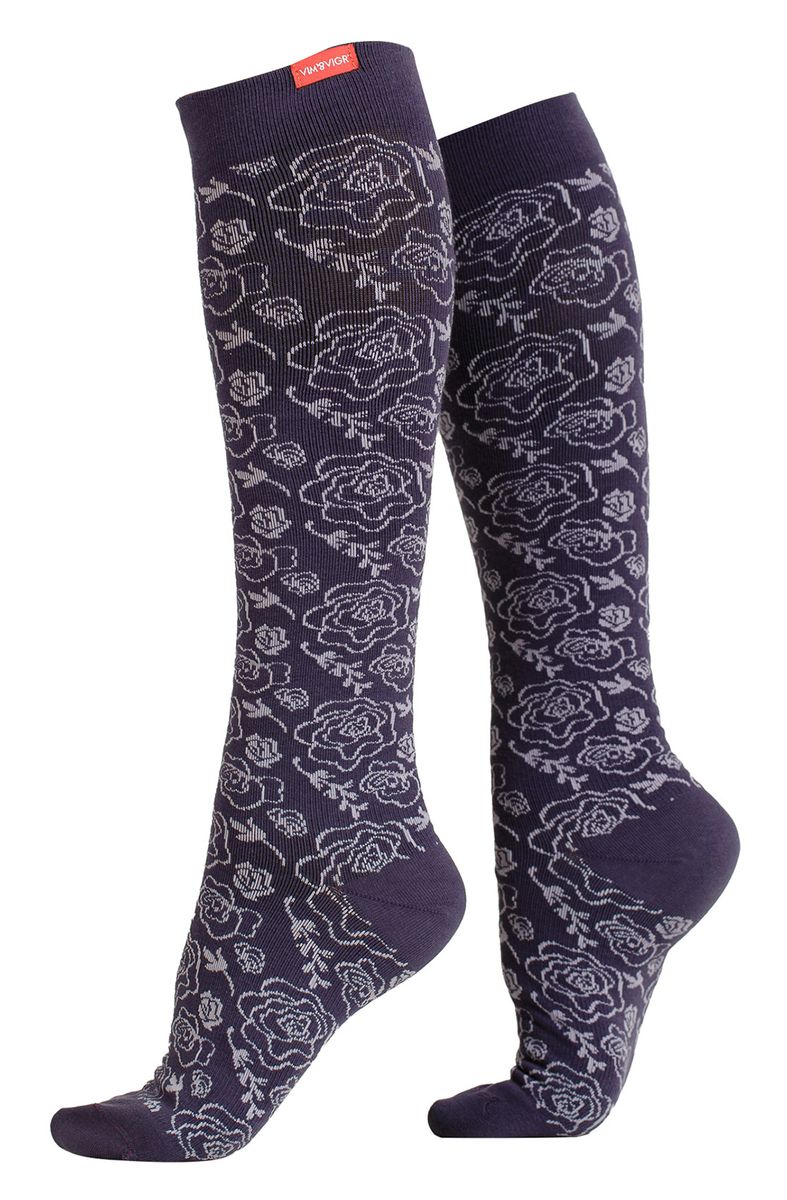 VIM&VIGR - Chaussettes de Contention Merinos Hautes Femme et Homme | 20-30 mmhg - Violet Vintage