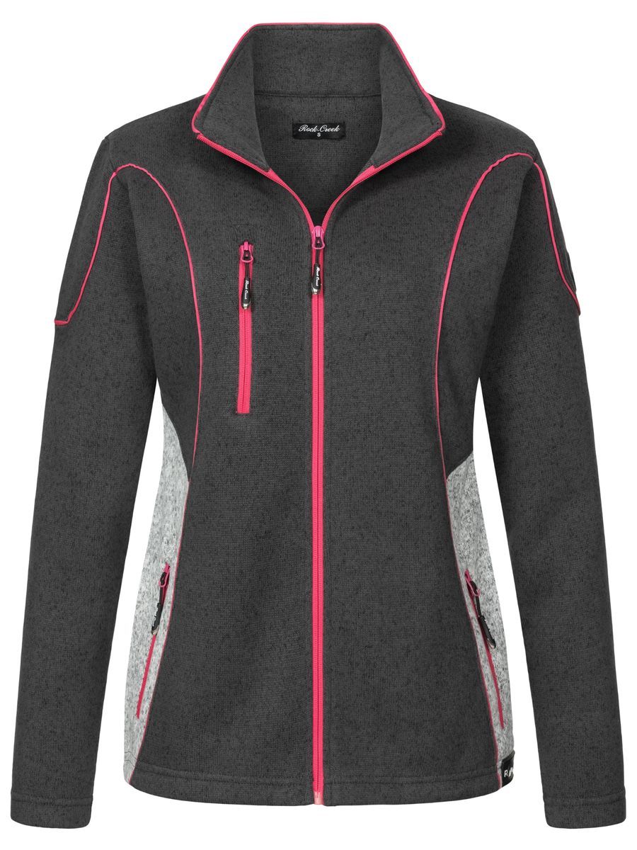 Aktive Fleecejacke mit Kontrastbesatz