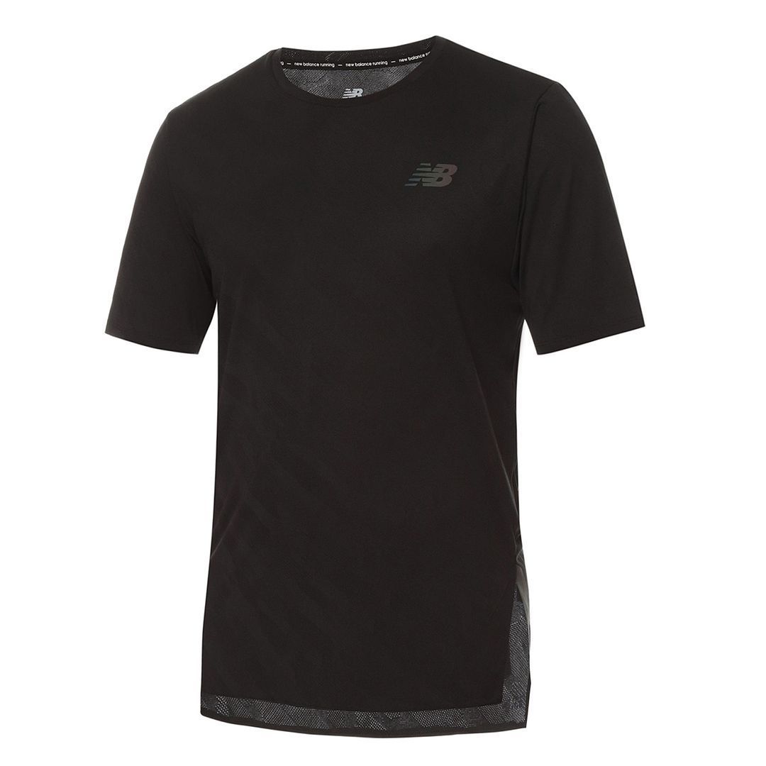 Neues Gleichgewicht Q Speed ​​Jacquard Mens Black T-Shirt