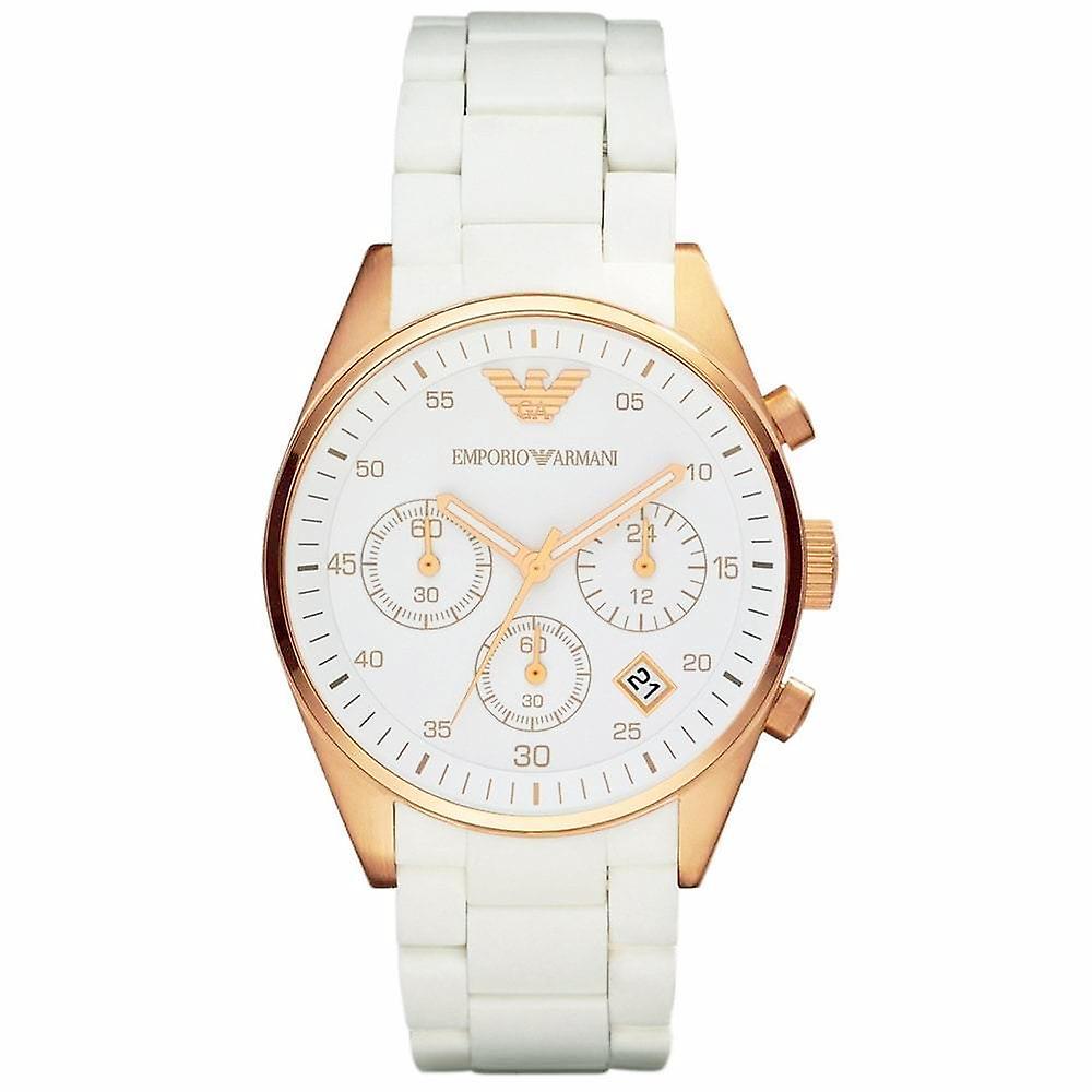 Elegante weiße Chronograph Uhr