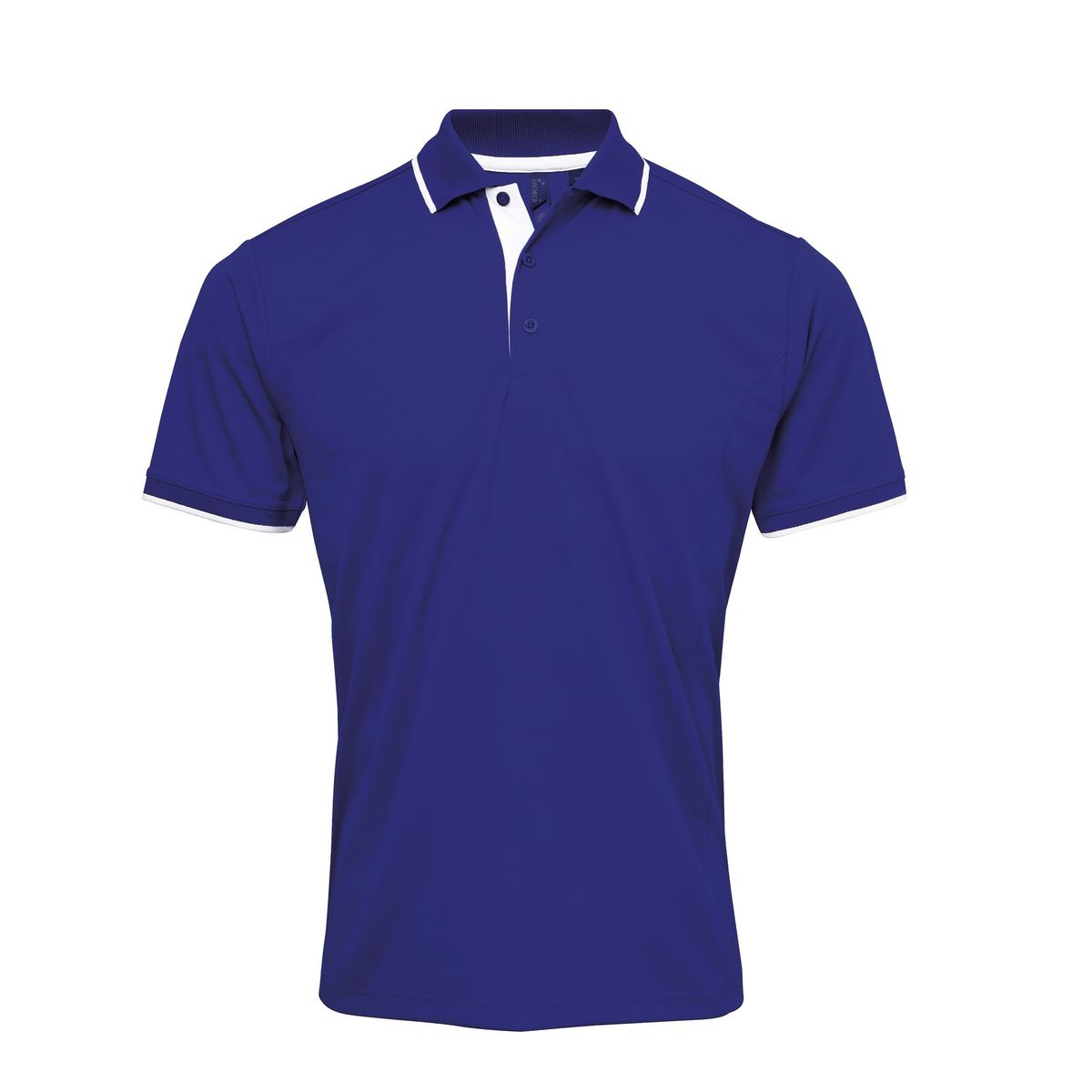 Herren Poloshirt Royal mit Kontrastbesatz