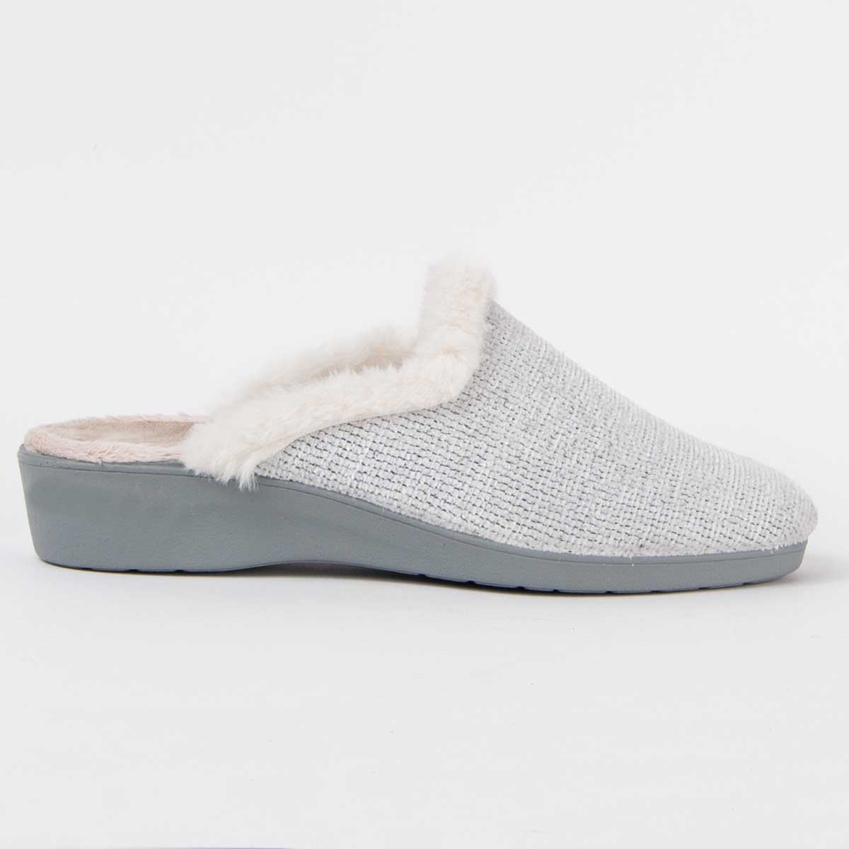 Damen Slip-On Kunstfell Hausschuhe
