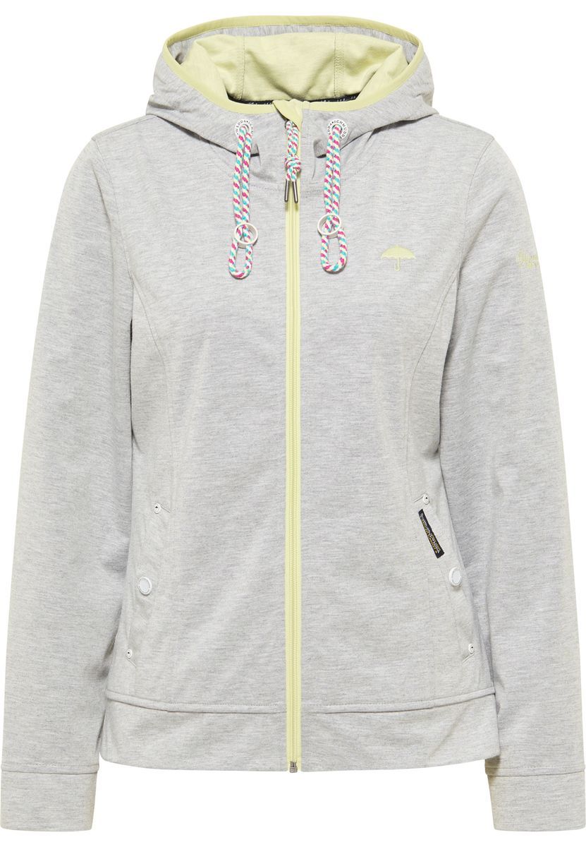 Schmuddelwedda Funktionsjacke Damen Hellgrau Melange Hellgelb